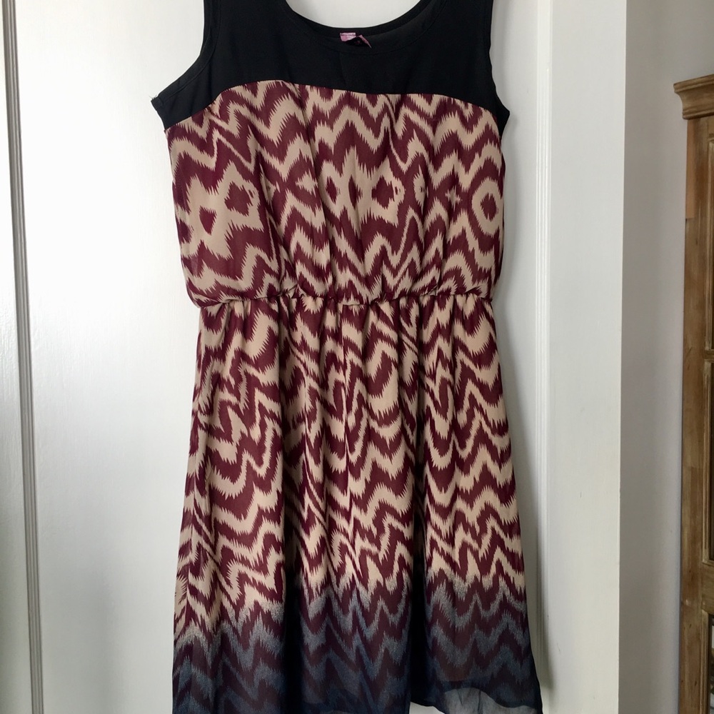 Black/purple/blue dress